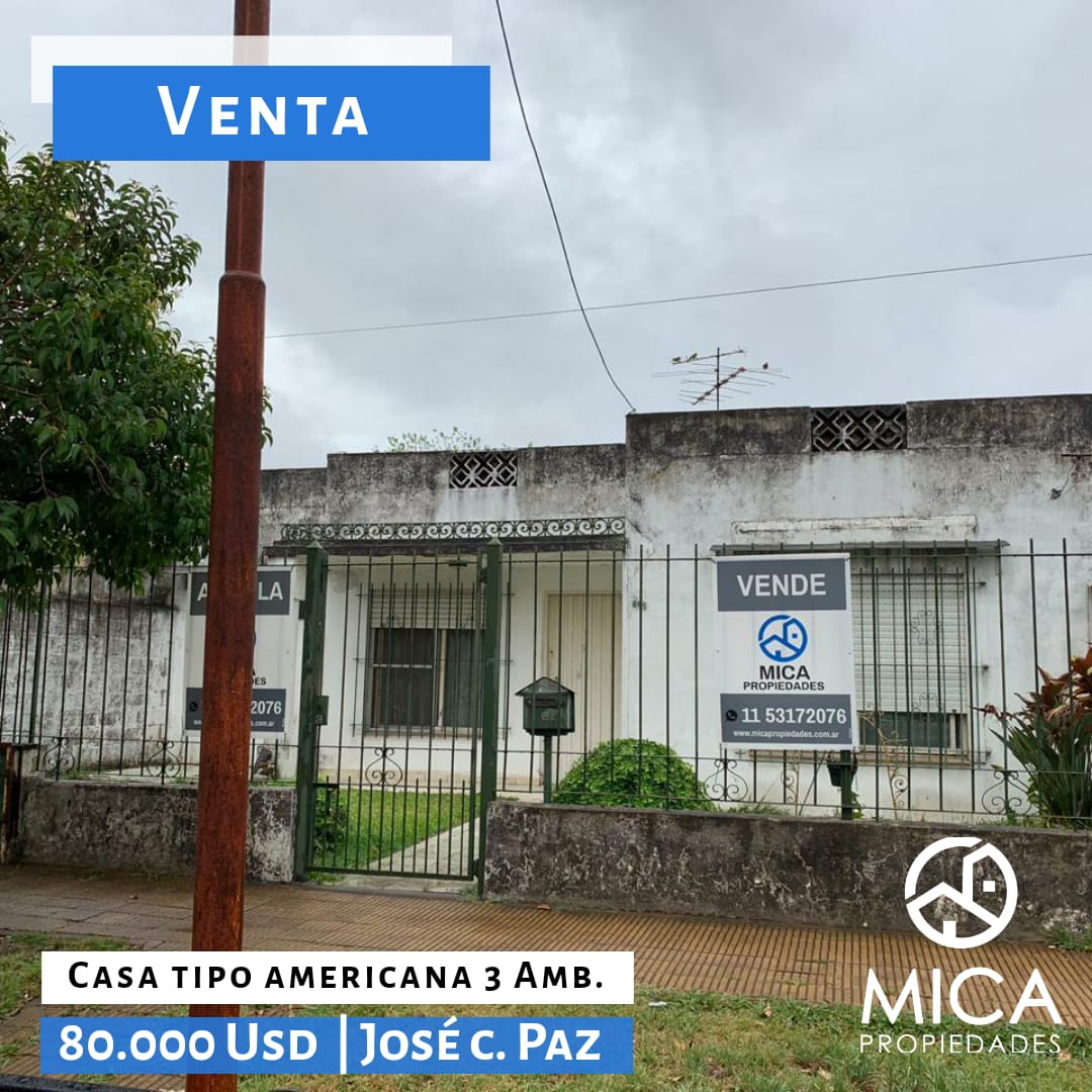 Venta - Casa tipo Americana 3 Amb - José C Paz